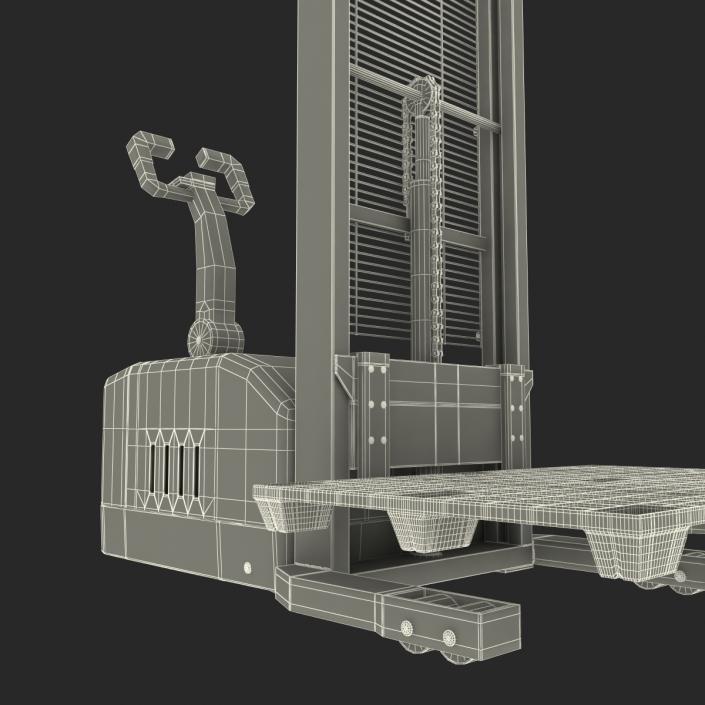 3D Electric Walkie Stacker with Plastic Pallet model