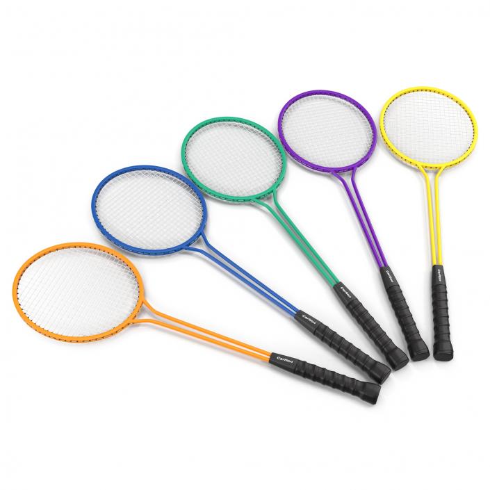 3D Badminton Rackets 3D Models Set