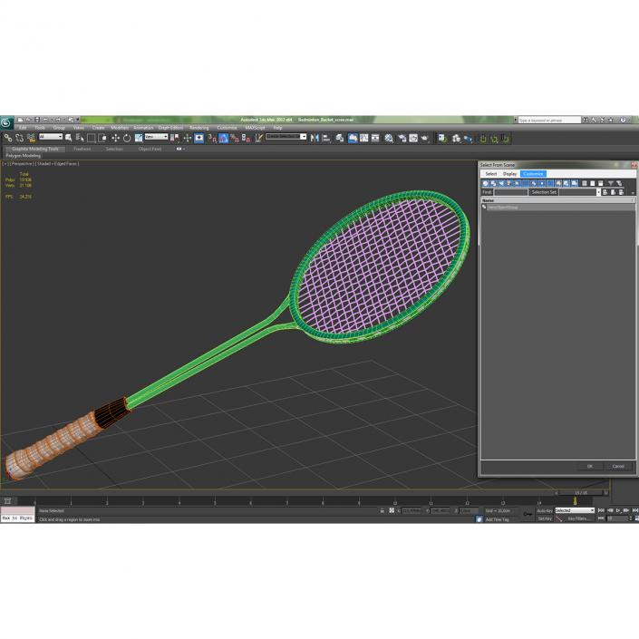 3D Badminton Rackets 3D Models Set