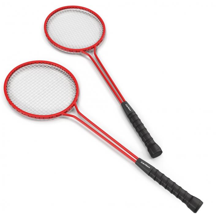 Badminton Racket 2 Red 3D