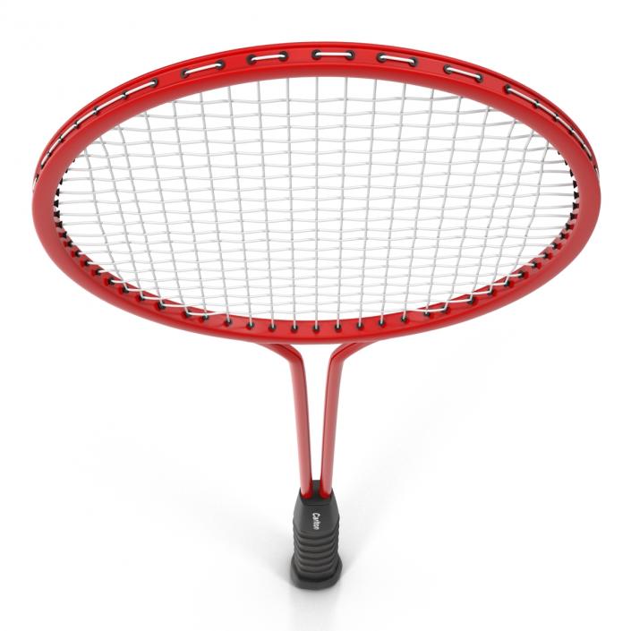 Badminton Racket 2 Red 3D