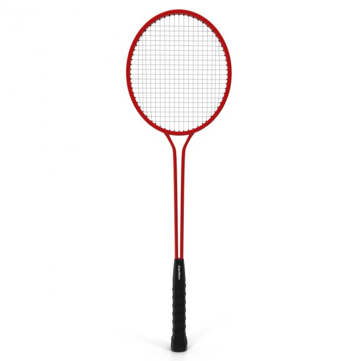 Badminton Racket 2 Red 3D