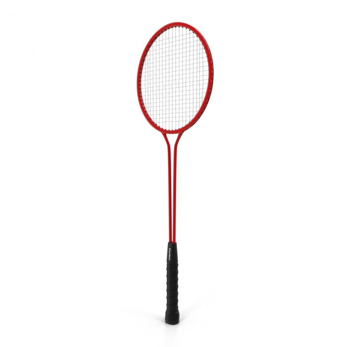 Badminton Racket 2 Red 3D