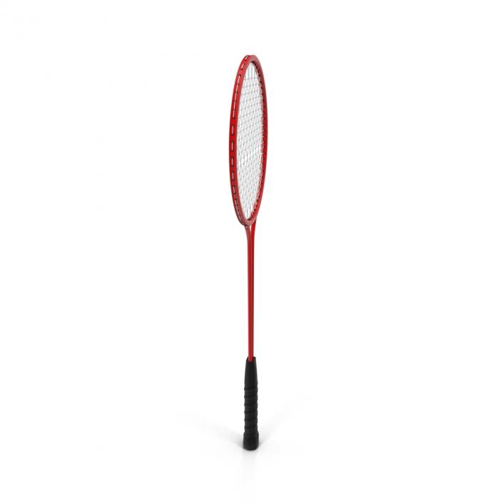 Badminton Racket 2 Red 3D