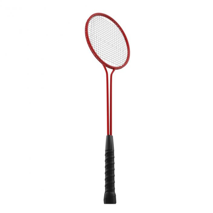 Badminton Racket 2 Red 3D