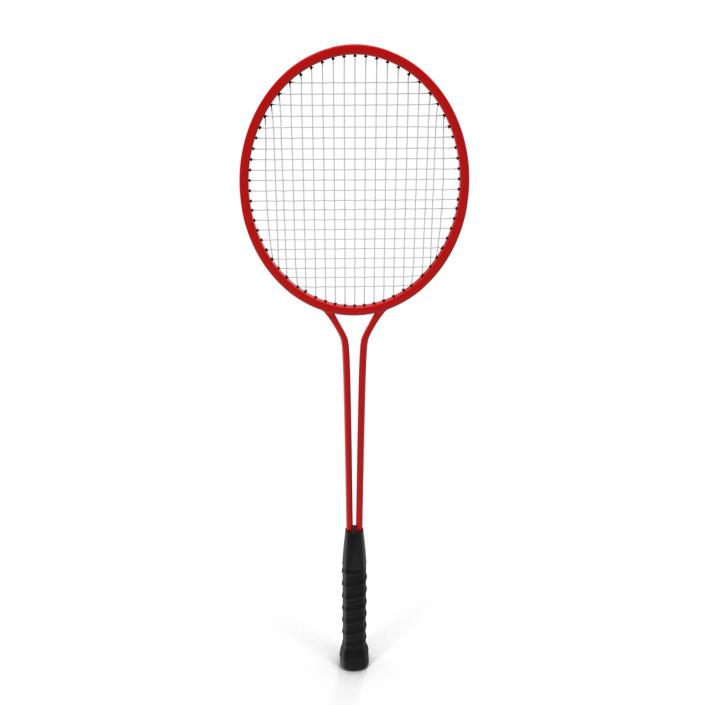 Badminton Racket 2 Red 3D