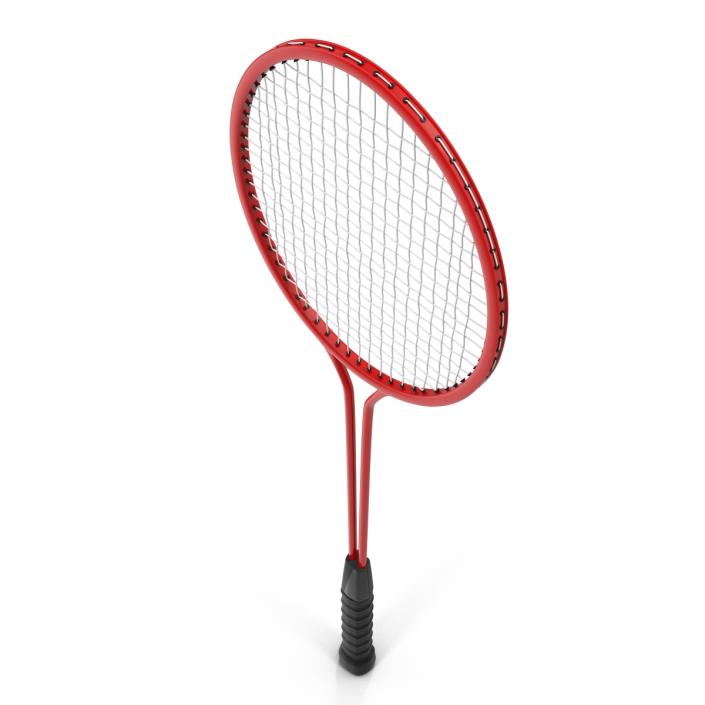 Badminton Racket 2 Red 3D