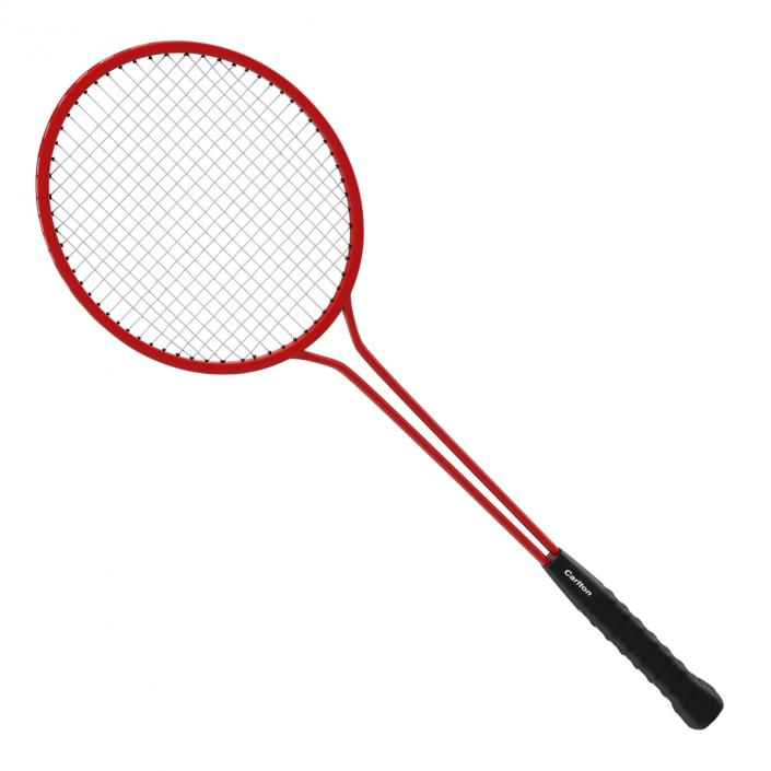 Badminton Racket 2 Red 3D