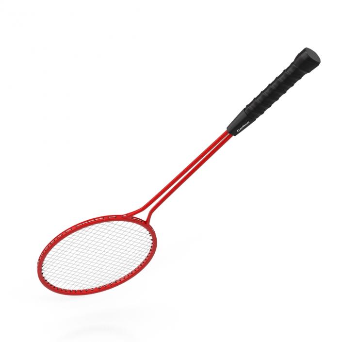 Badminton Racket 2 Red 3D