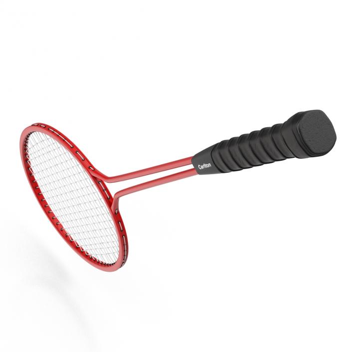 Badminton Racket 2 Red 3D