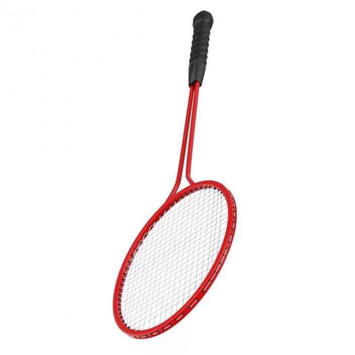 Badminton Racket 2 Red 3D