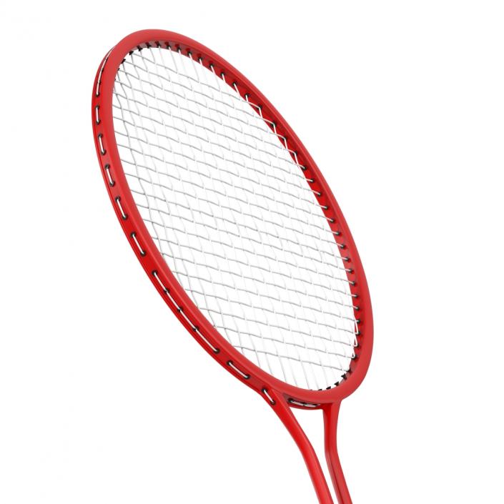 Badminton Racket 2 Red 3D