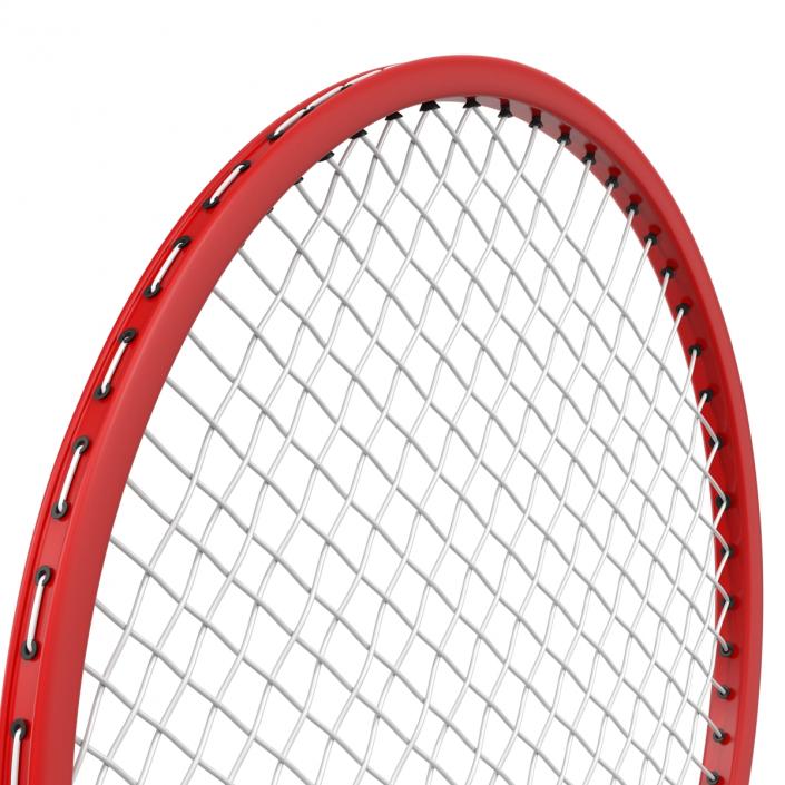 Badminton Racket 2 Red 3D