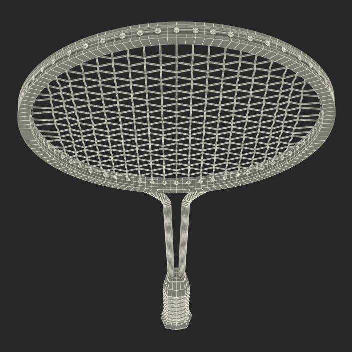 Badminton Racket 2 Red 3D