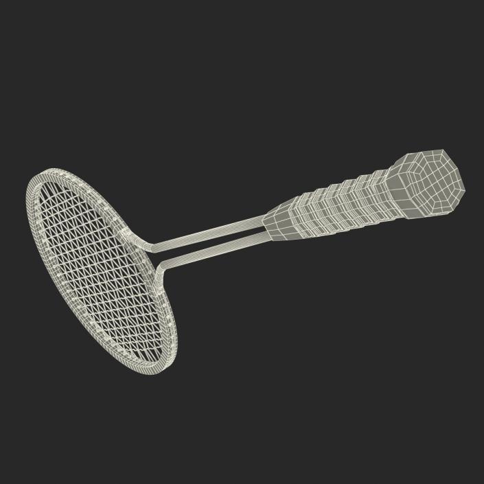 Badminton Racket 2 Red 3D