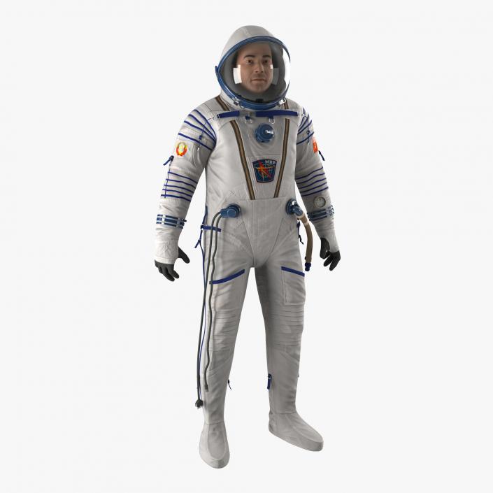 3D Russian Astronaut Wearing Space Suit Sokol KV2 Rigged model