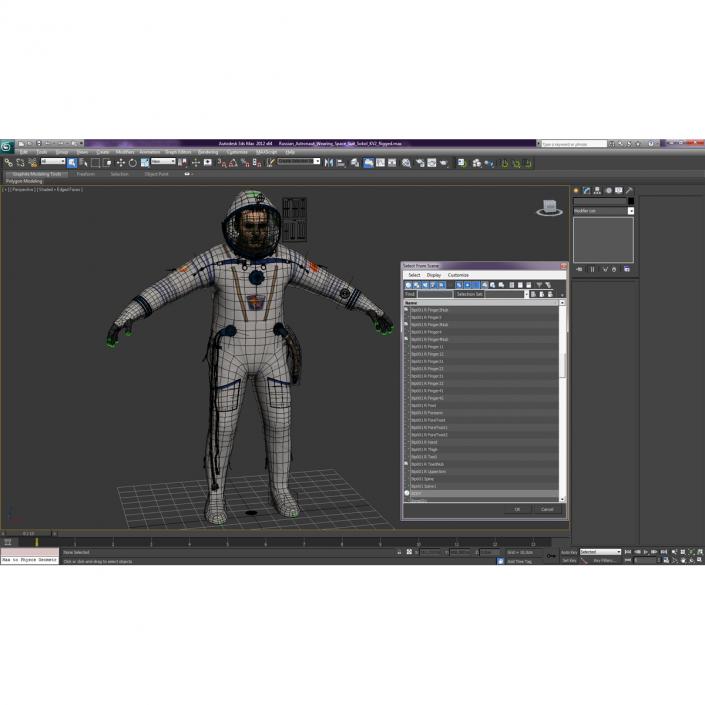 3D Russian Astronaut Wearing Space Suit Sokol KV2 Rigged model