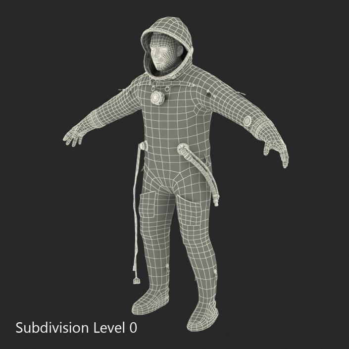 3D Russian Astronaut Wearing Space Suit Sokol KV2 Rigged model