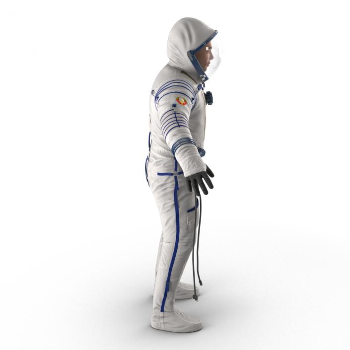 3D Russian Astronaut Wearing Space Suit Sokol KV2 Rigged model