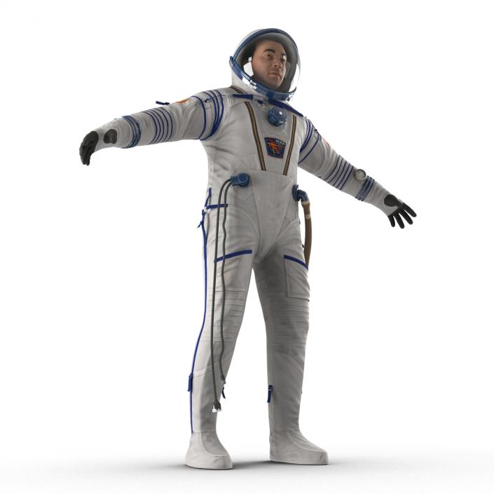 3D Russian Astronaut Wearing Space Suit Sokol KV2 Rigged model