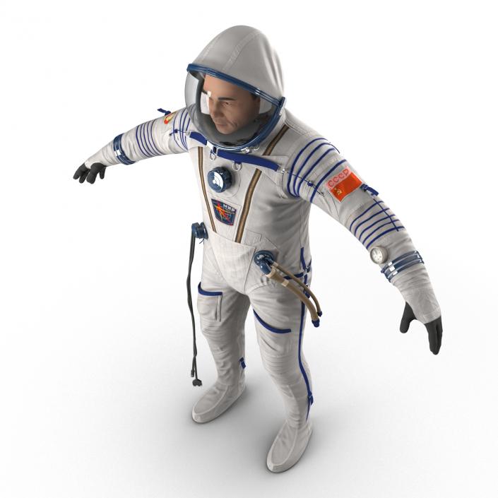 3D Russian Astronaut Wearing Space Suit Sokol KV2 Rigged model