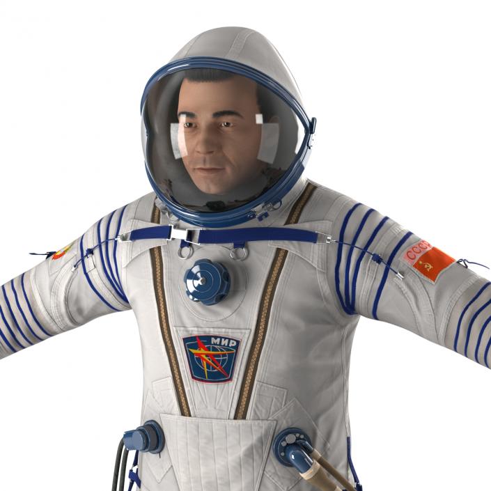 3D Russian Astronaut Wearing Space Suit Sokol KV2 Rigged model