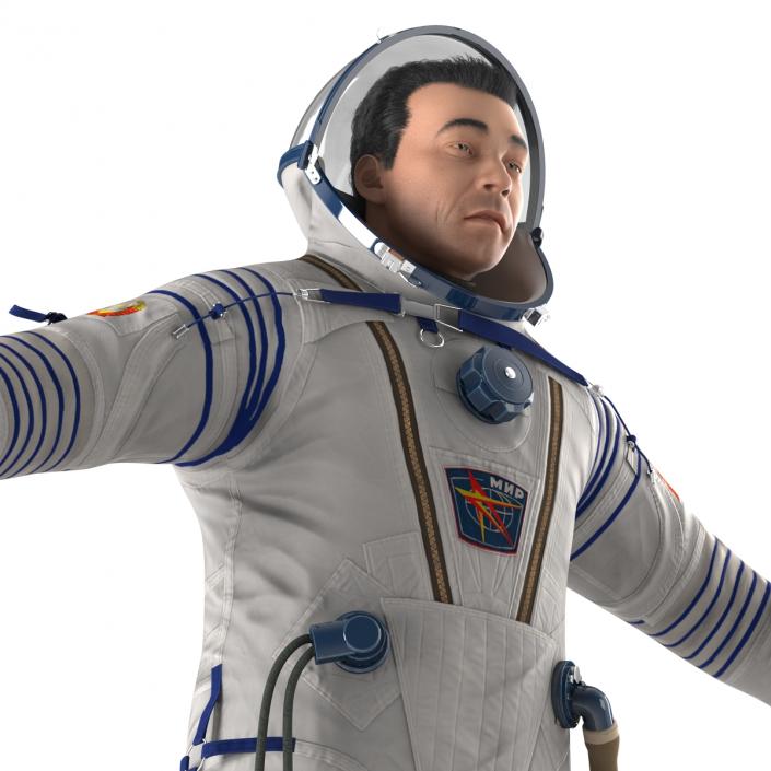 3D Russian Astronaut Wearing Space Suit Sokol KV2 Rigged model