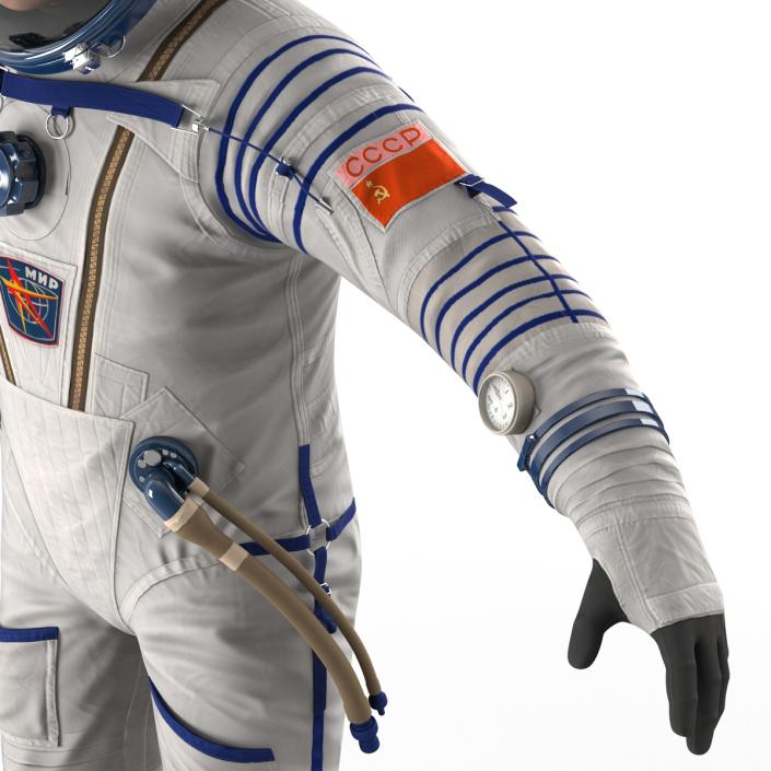 3D Russian Astronaut Wearing Space Suit Sokol KV2 Rigged model