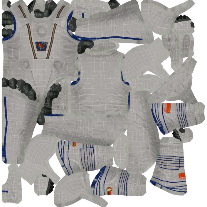 3D Russian Astronaut Wearing Space Suit Sokol KV2