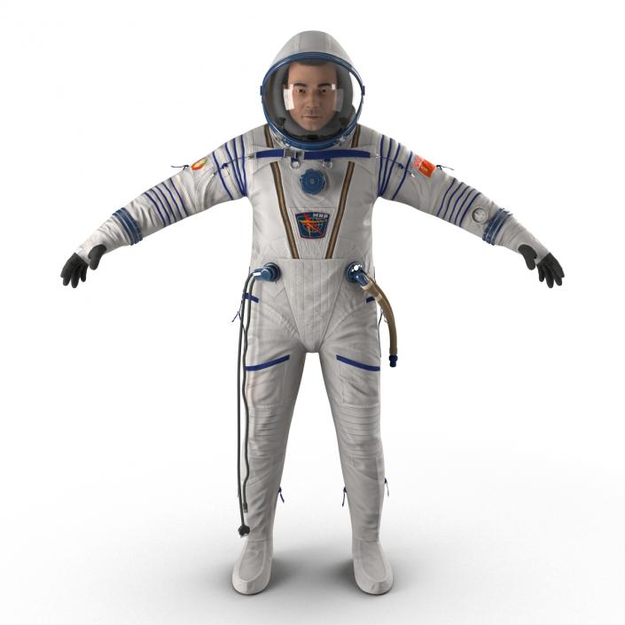 3D Russian Astronaut Wearing Space Suit Sokol KV2