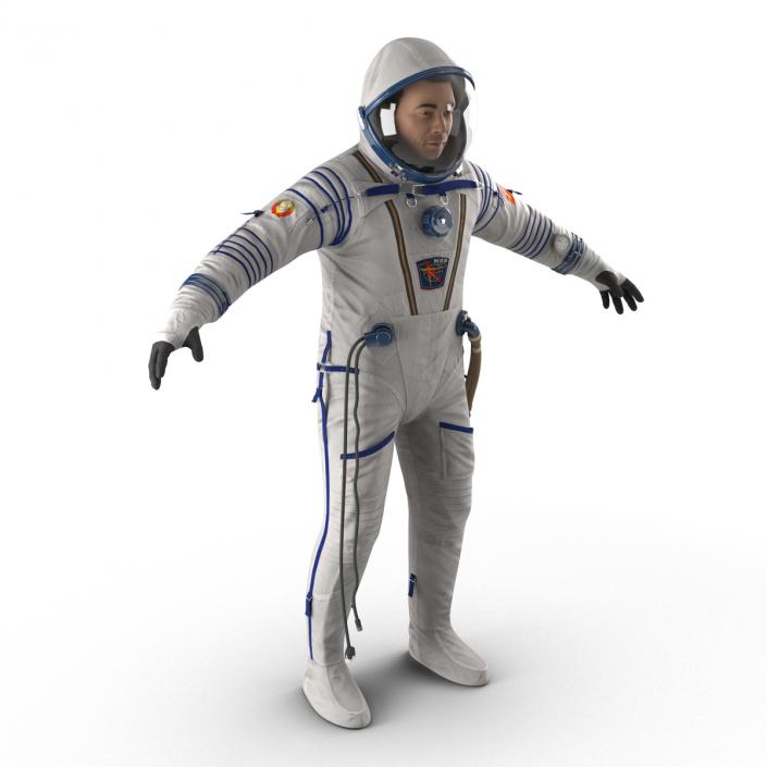 3D Russian Astronaut Wearing Space Suit Sokol KV2