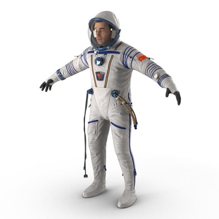 3D Russian Astronaut Wearing Space Suit Sokol KV2