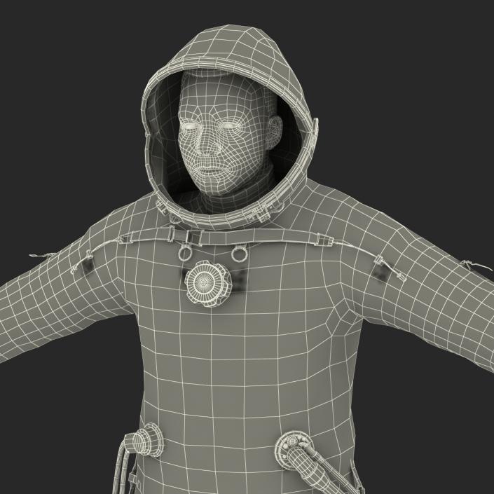 3D Russian Astronaut Wearing Space Suit Sokol KV2