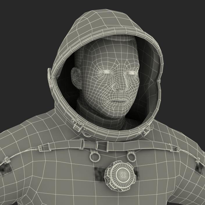 3D Russian Astronaut Wearing Space Suit Sokol KV2