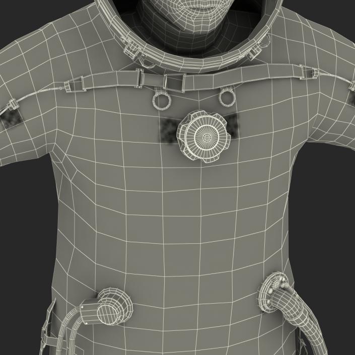 3D Russian Astronaut Wearing Space Suit Sokol KV2