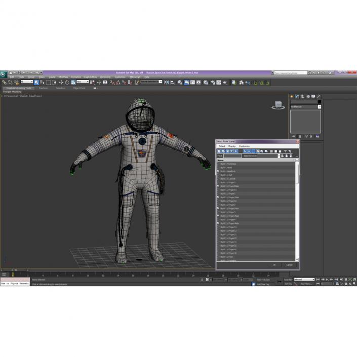 3D model Russian Space Suit Sokol KV2 Rigged