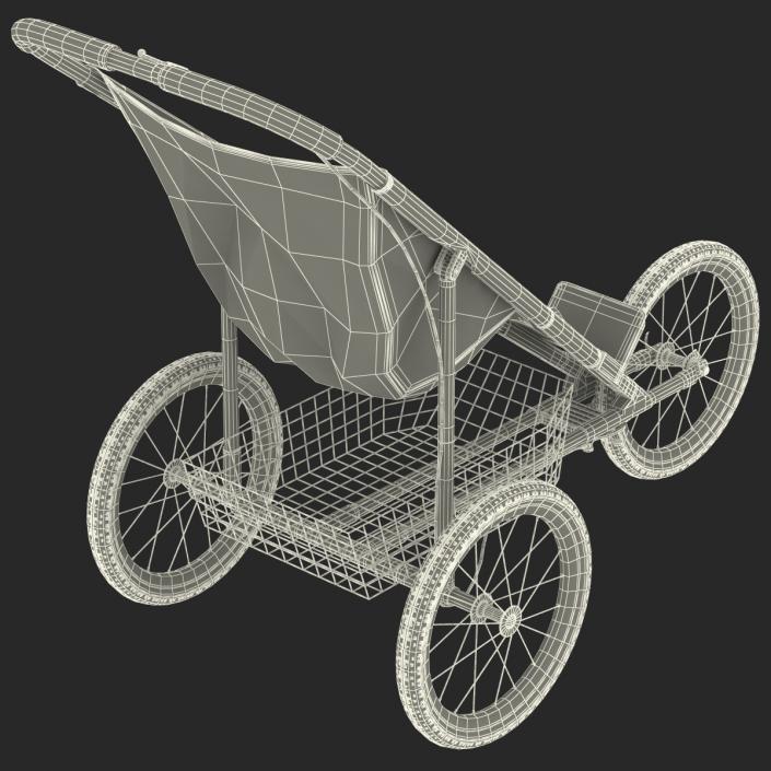 3D model Jogging Stroller Red