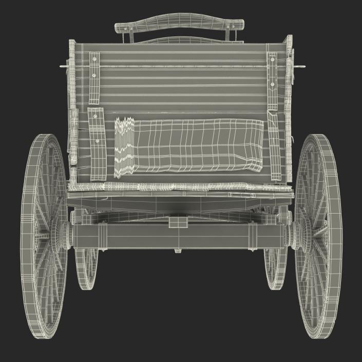 3D Old Wooden Wagon