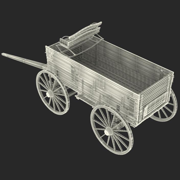 3D Old Wooden Wagon