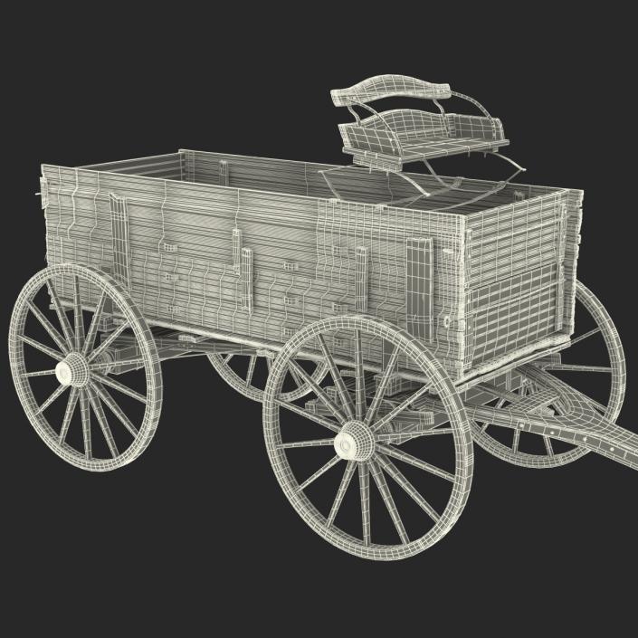 3D Old Wooden Wagon