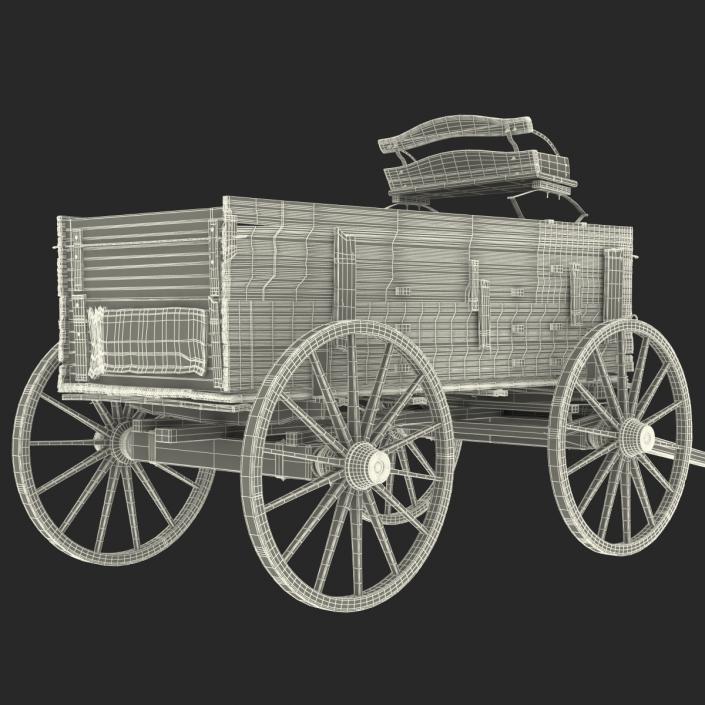 3D Old Wooden Wagon