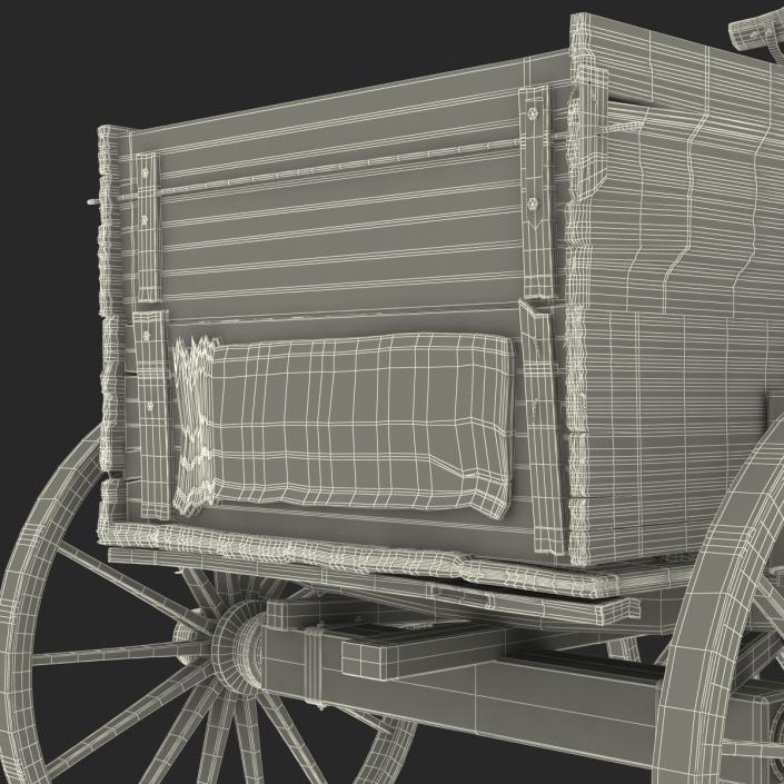 3D Old Wooden Wagon