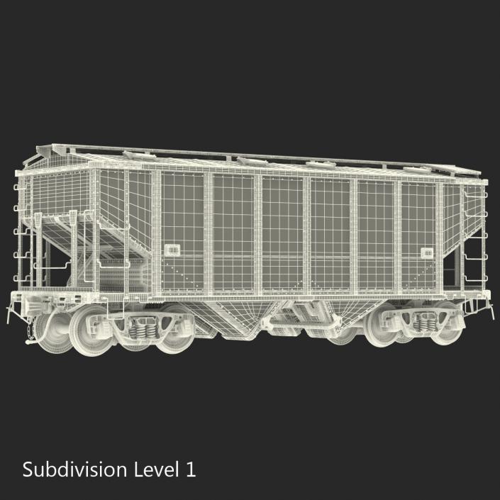 3D Covered Hopper Car model