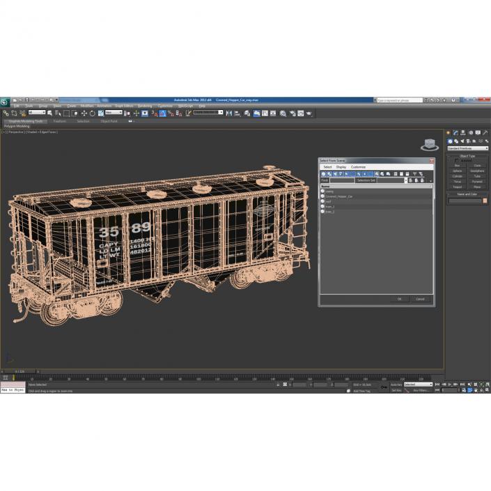 3D Covered Hopper Car model