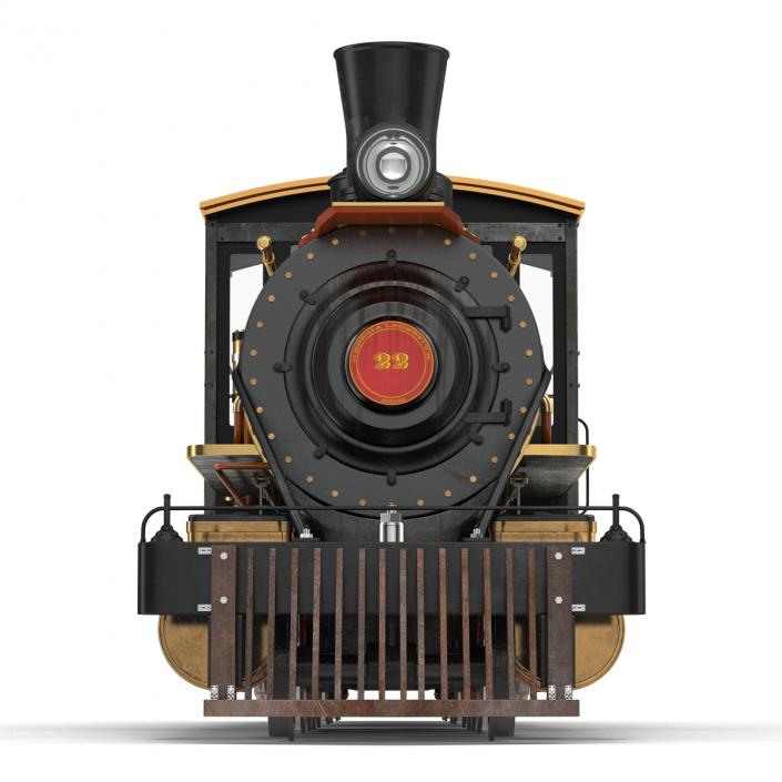 Steam Train with Wagon 4 3D model