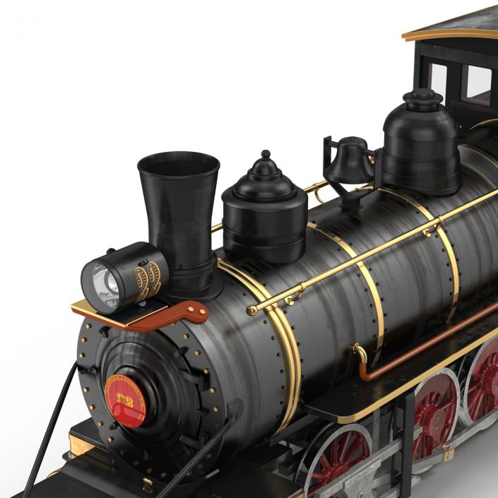 Steam Train with Wagon 4 3D model