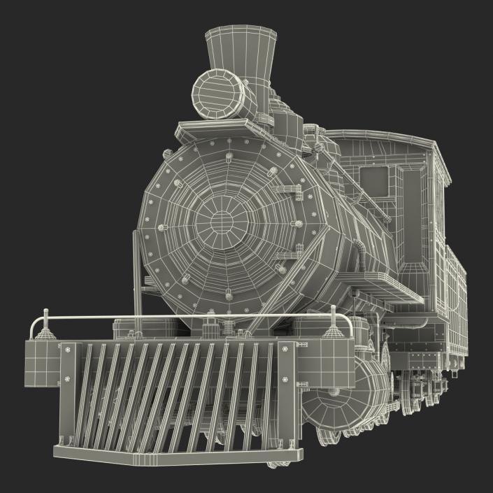 Steam Train with Wagon 4 3D model