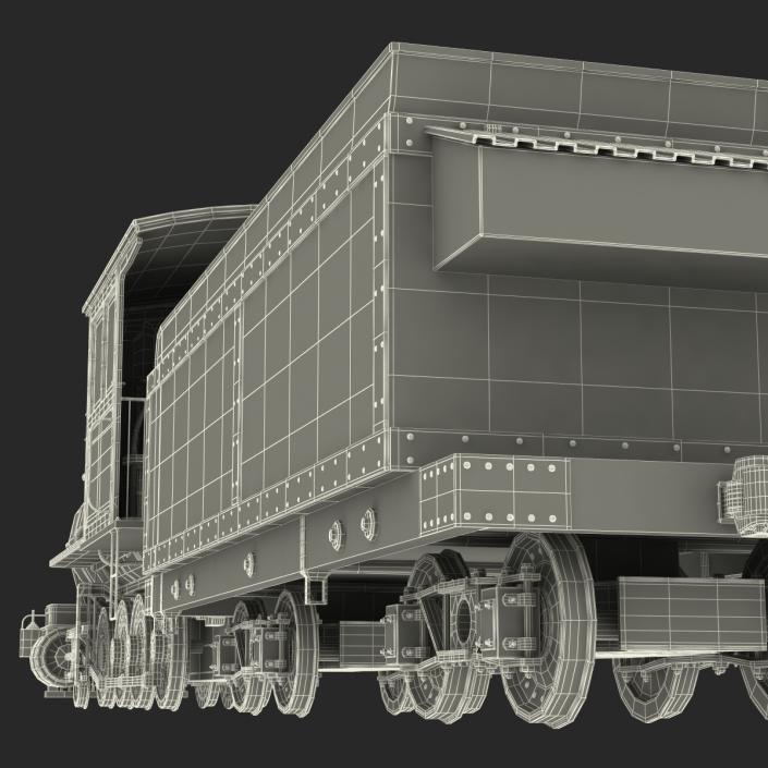 Steam Train with Wagon 4 3D model