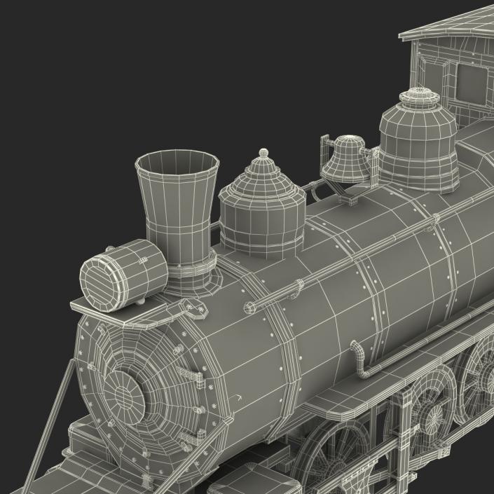 Steam Train with Wagon 4 3D model