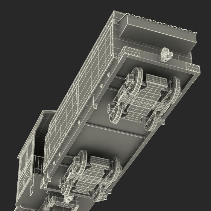 Steam Train with Wagon 4 3D model